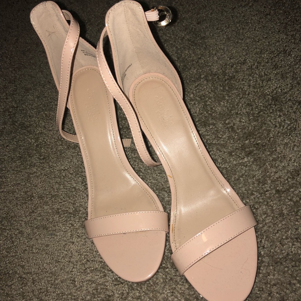 Faux leather heels